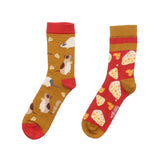 Chaussettes en coton biologique au motif animal et fromage - durables, confortables et élégantes pour les enfants